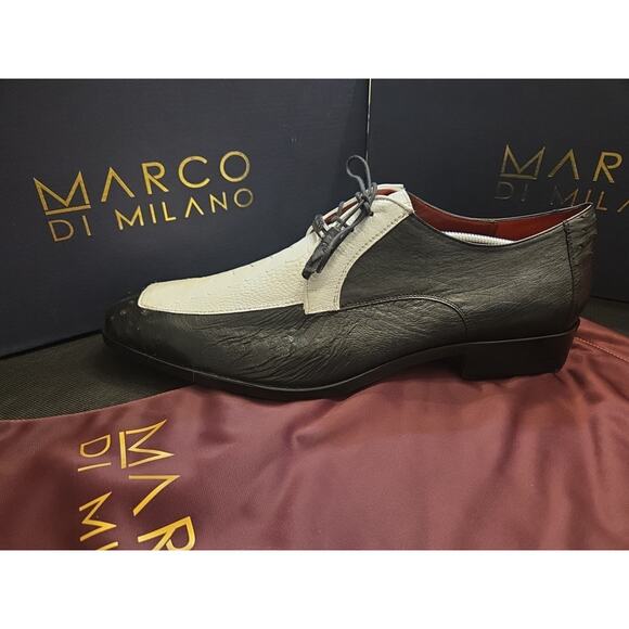 Marco Di Milano Andretti Ostrich Leg Shoes Black / White US 11.5 main image 6
